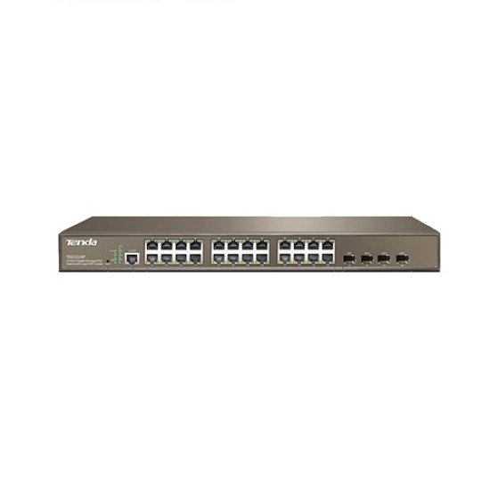 Tenda TEG3224P 24-Port 10/100/1000 Mbps + 4 Shared SFP PoE Managed Switch
