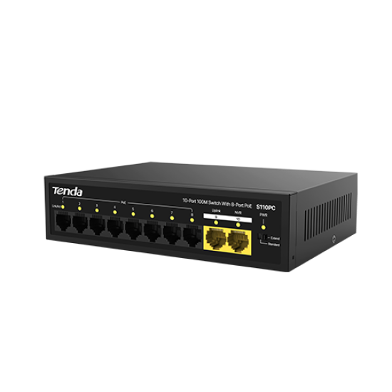 Tenda S110PC 10-Port 100M Unmanaged PoE Switch